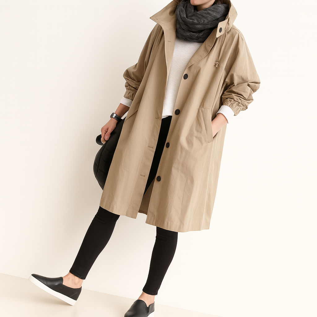 Trench Décontracté à Capuche